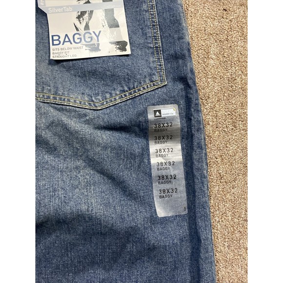 Vintage Levi’s Silvertab Baggy Denim 38x32 Rare Deadstock Skater Cybergoth Y2K - Picture 6 of 11